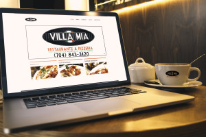 Villa Mia Macbook Pro And Coffe Cup Mockup